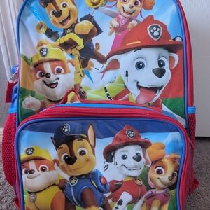 Paw Patrol backpack with lunch bag and water bottle